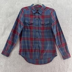 Toad&Co Top Womens XS Blue Red Plaid Reform Flannel LS Shirt Button Front Fall